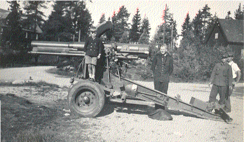 Ombygd 10,5 cm Cockerill M/1904 posisjonskanon på Høytorp fort, 1938