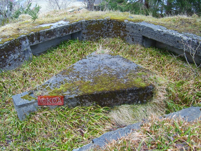 Fundament for Flak 38. <br />Flak nr. 2