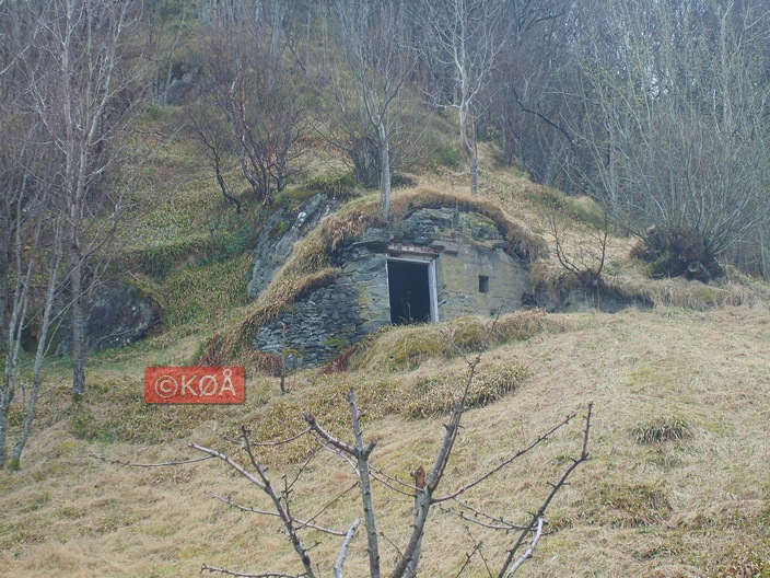 Bunker, ukjent formål, i bakkane bak batteriet.