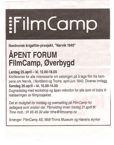 Annonse Harstad Tidende.