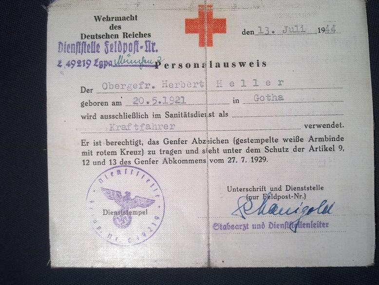 Herberts   Personalasusweis, (i lerret)