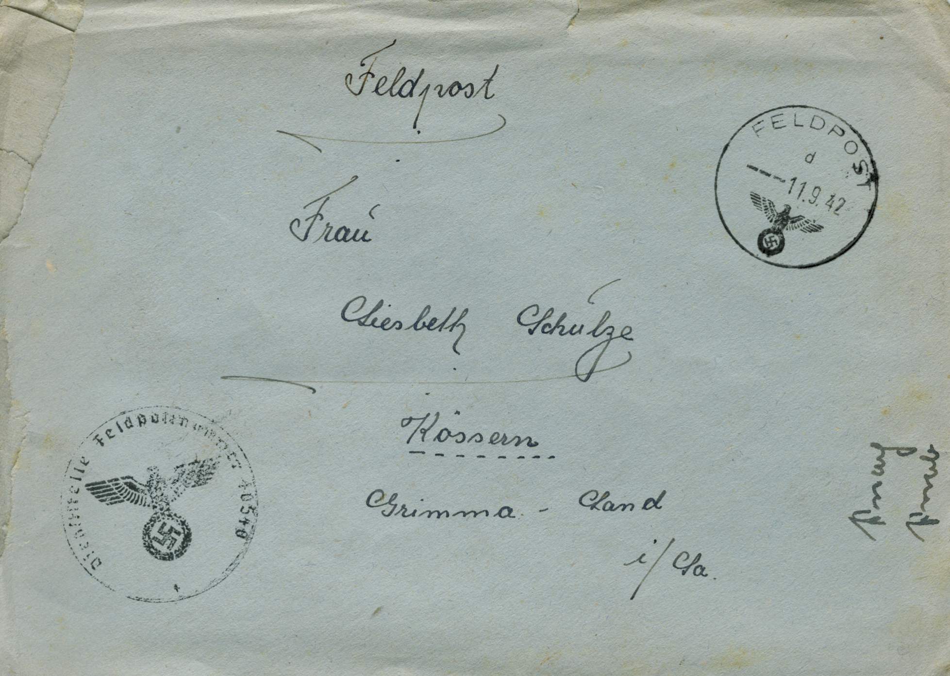 Feldpostbrev fra Vikene, konvolutt 1942.JPG