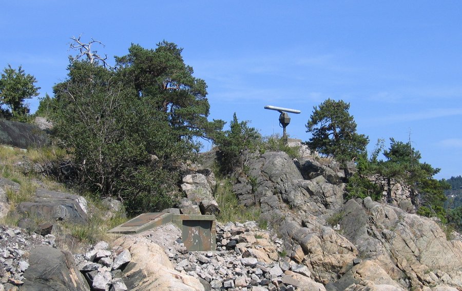 M76 LK-stilling på nordre Kaholmen og torpedobatteriets radar