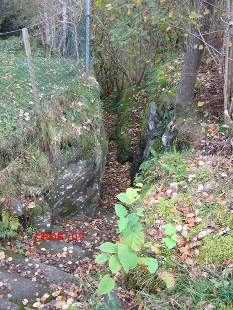 Skjæringen sett ovenfra.