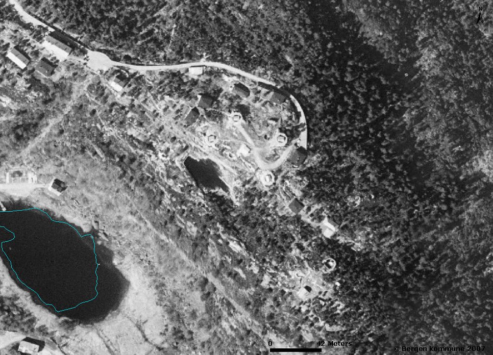 Batteriet sett fra luften i 1951