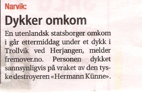 Faksimile &quot;Harstad Tidende&quot; 5.mai.