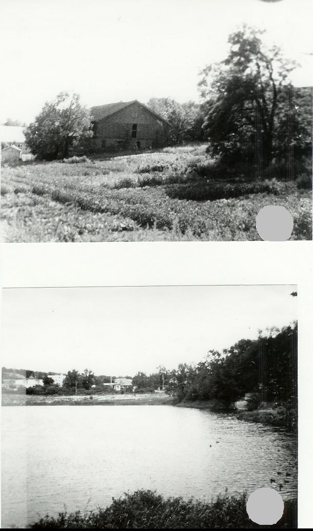 På andre siden av dammen lå en gård. <br />Smedstads dammen. till höjre er Hoffsveien.