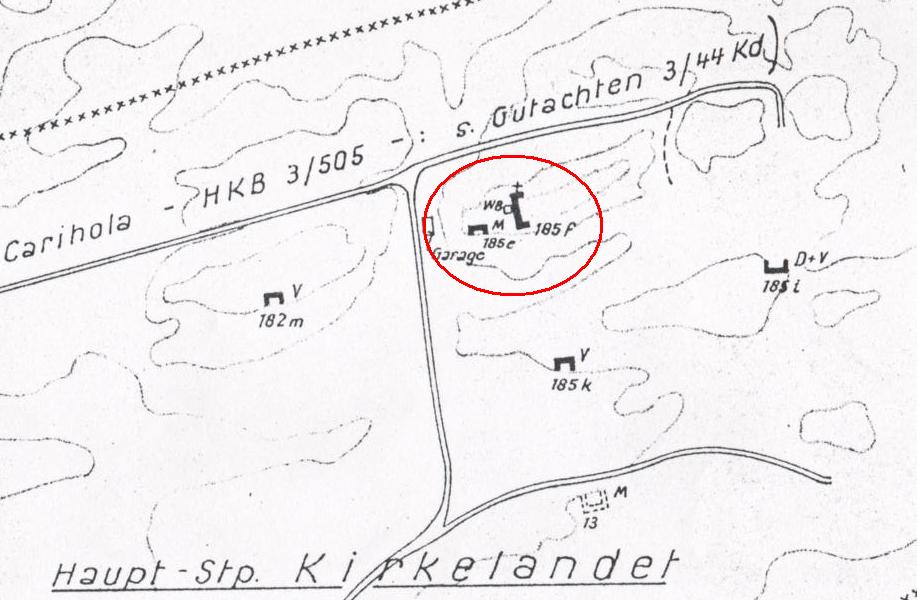&amp;quot;185 e&amp;quot; finner man igjen på kartene.<br />Videre er det egne plantegninger for hver bunker! Genialt nok er samme nunmmereringssystem å finne på byggelistene fra OT.