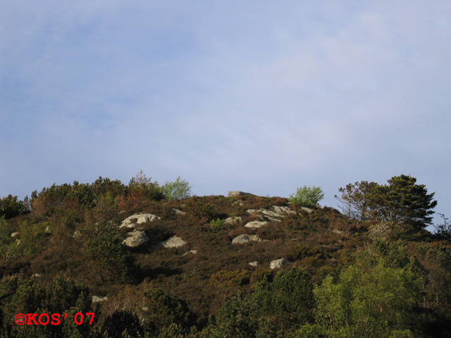 Fra denne utkikksposten på toppen av Mosskarsfjell har en fantastisk utsikt. Det er nok en overbygd mindre &amp;quot;Leitstand&amp;quot;. Fjellryggen nordover her har mye &amp;quot;fint i betong&amp;quot;.<br />Denne ligger omtrent her:<br />32 V 290250 6591943