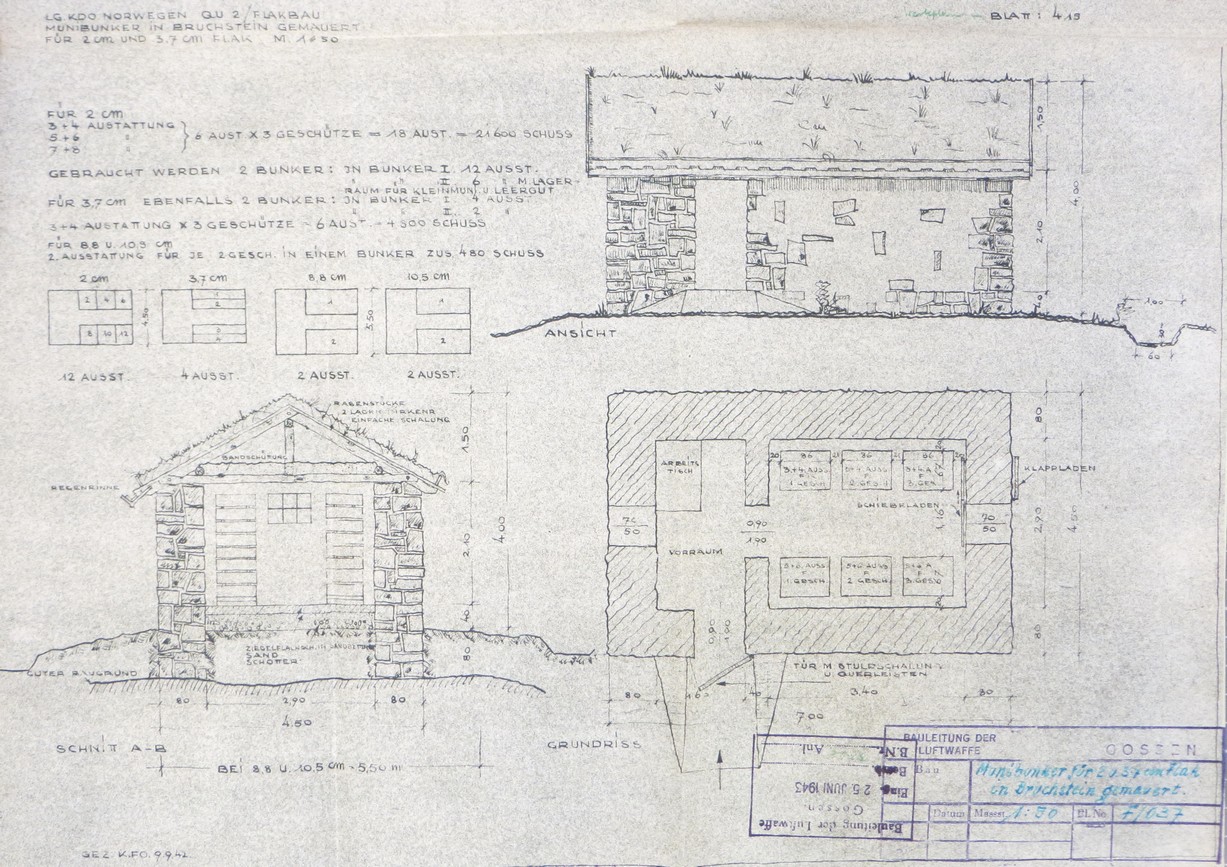 Munibunker in Bruchstein Gemauert für 2cm und 3.7cm Flak (Gossen).jpg