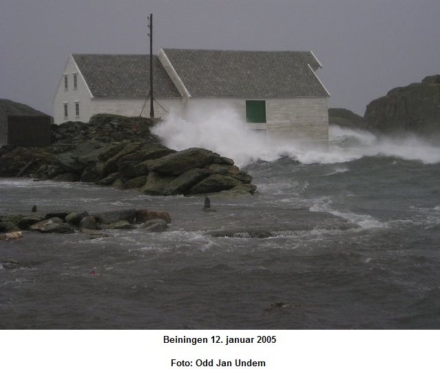 Bildet er tatt under stormen "Inga" som herjet haugalandet i 2005.