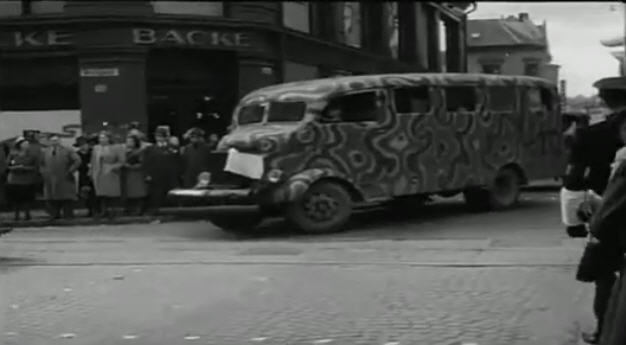 Camouflagemålad buss Oslo 1945