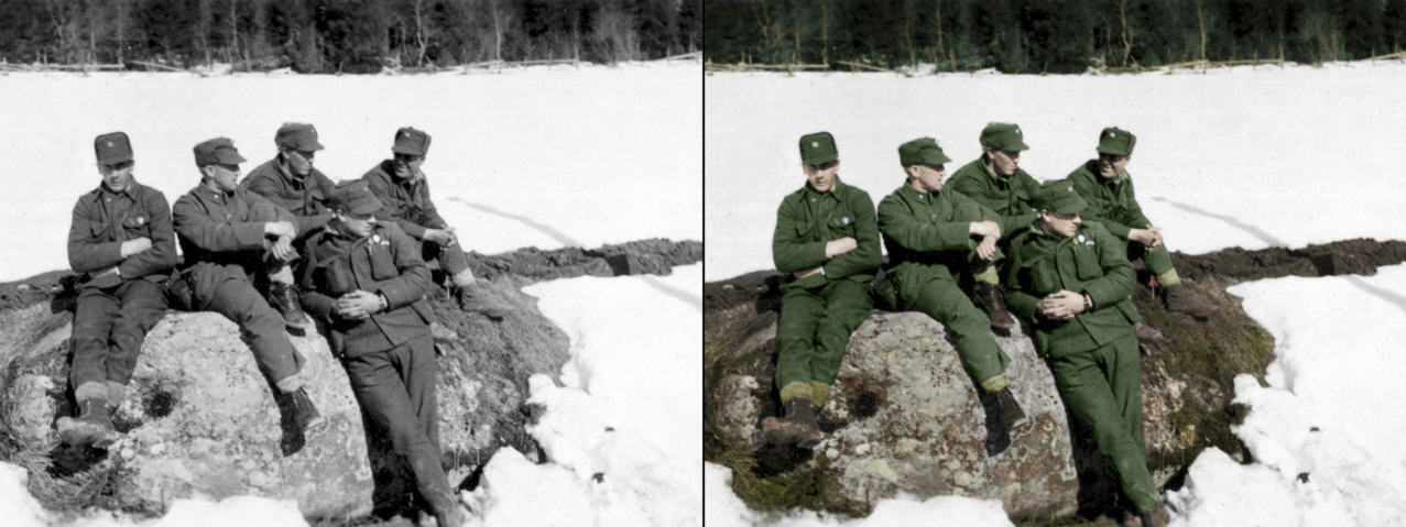 Norwegian soldiers resting between battles, May 1940