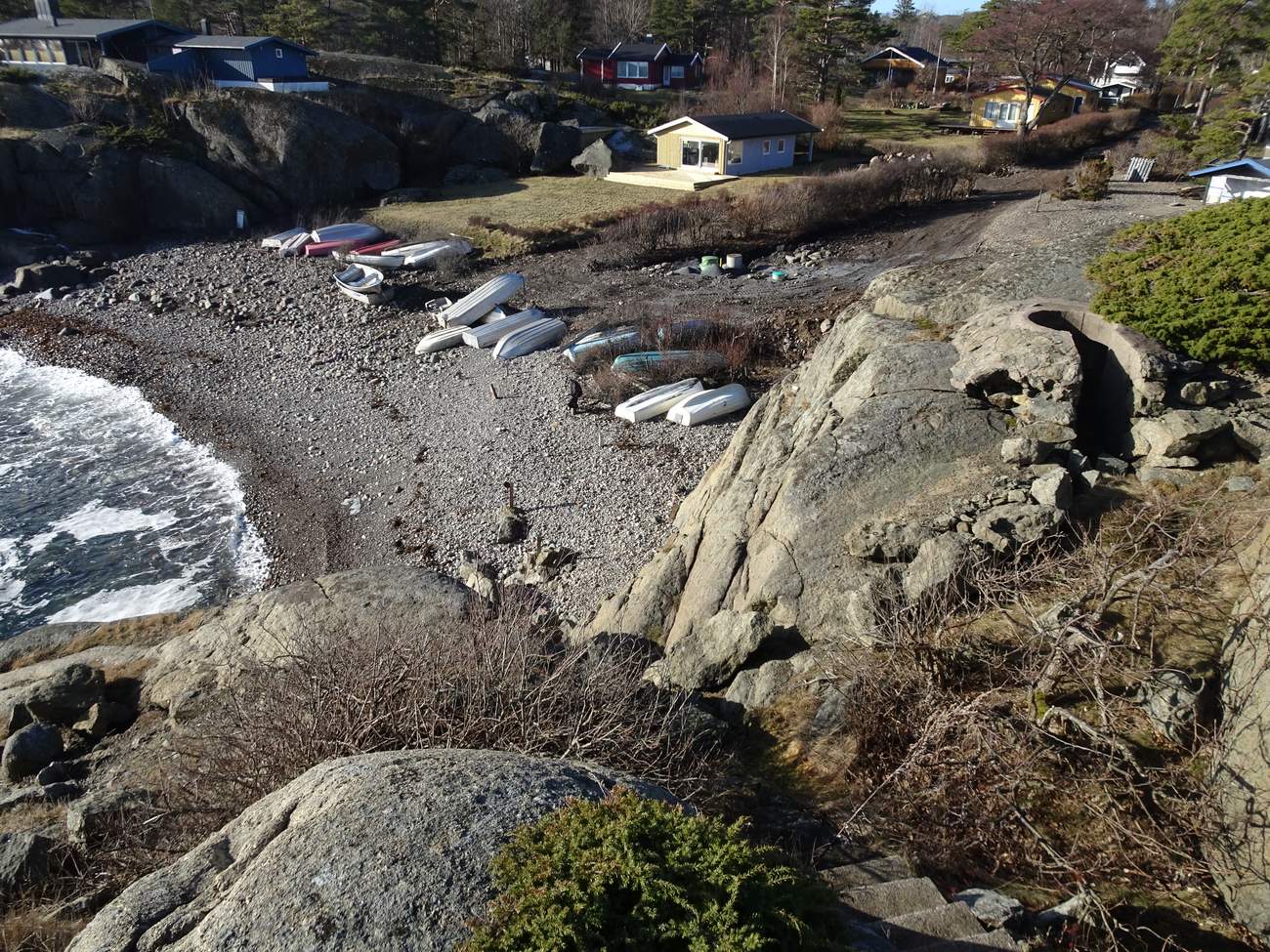 Liten stilling til høyre dekker stranden