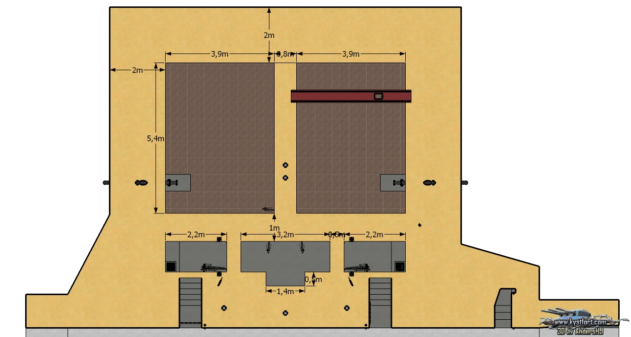 Plantegning av mannskapsbunker.