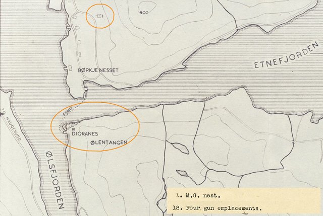 Digernes basert på etteretning opp til Aug.1944, tegnet Jan.1945