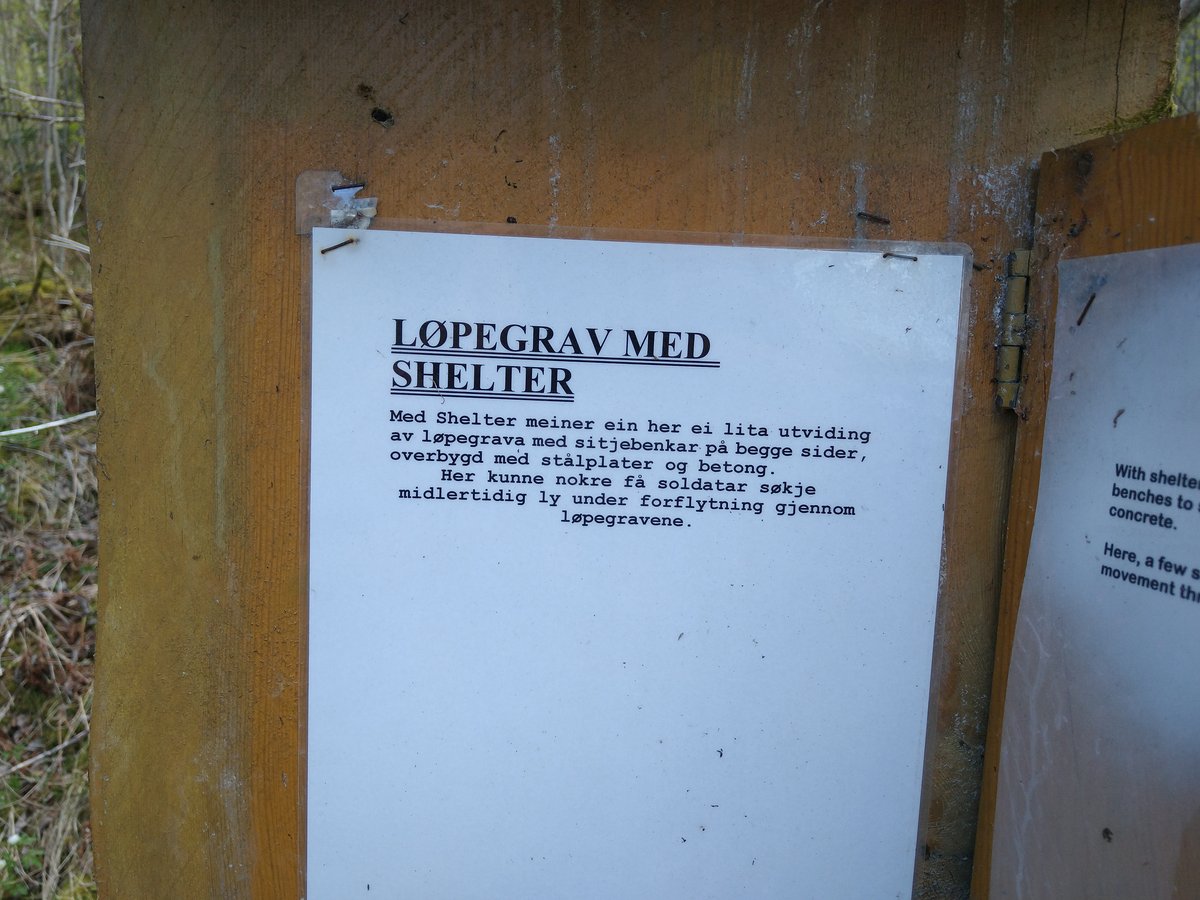 23. Løpegrav med shelter.