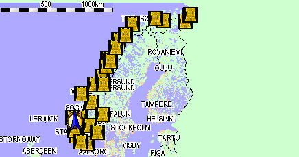 Har i alle fall fått med objekter over hele landet så langt...