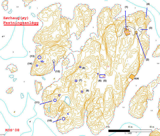 Kart over Sørhaugøy