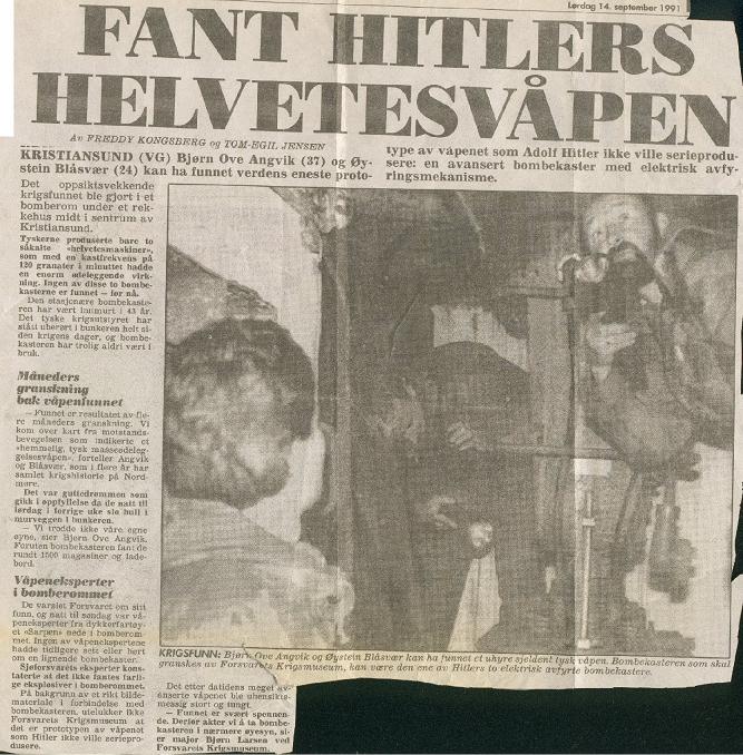 Faksmille fra VG, 14.09.1991