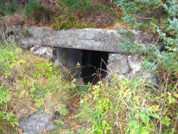 En av de få bunkerne ved batteriet som faktisk er delvis åpen. Denne fører inn til ammunisjonsbunkeren til en av de fire 8,8cm Flak stillingene. Desverre er den stillingen og bunkeren overfylt med jord.