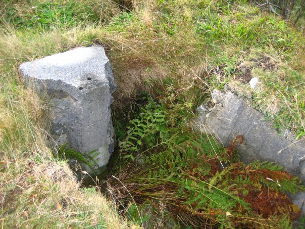 Innganspartiet til ammobunkeren bak 15cm stillingen, desverre rast sammen. Der lå også en annen bunker, av typen &amp;quot;Wohnbunker Falkenhorst&amp;quot;, men den er helt rasert.