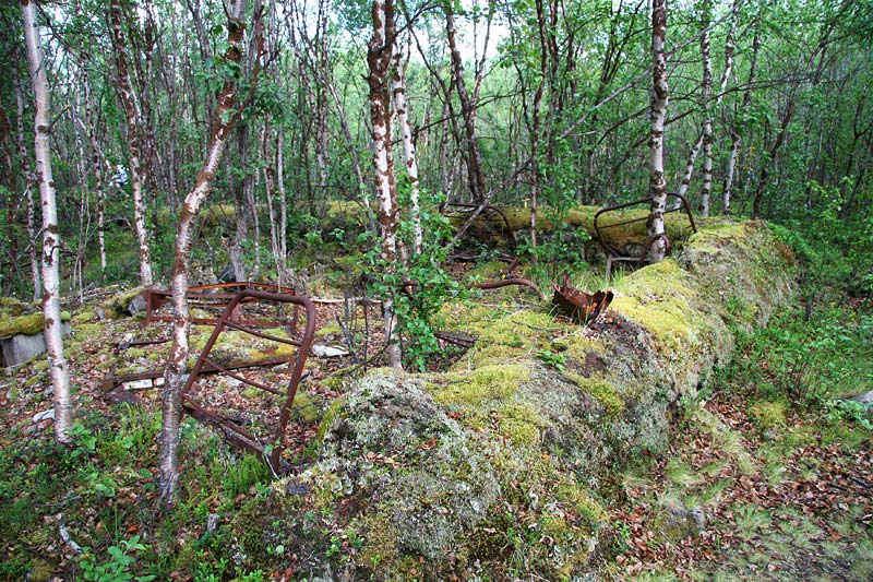 Feltsenger i restene av sykestua.